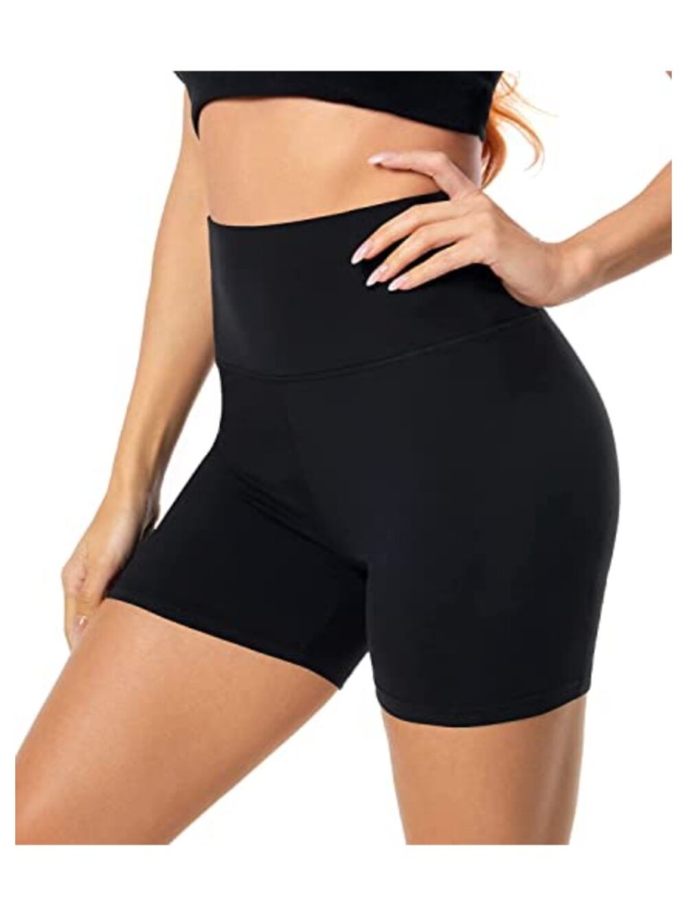 High Waisted Biker Shorts Tummy Control Workout Yoga Gym